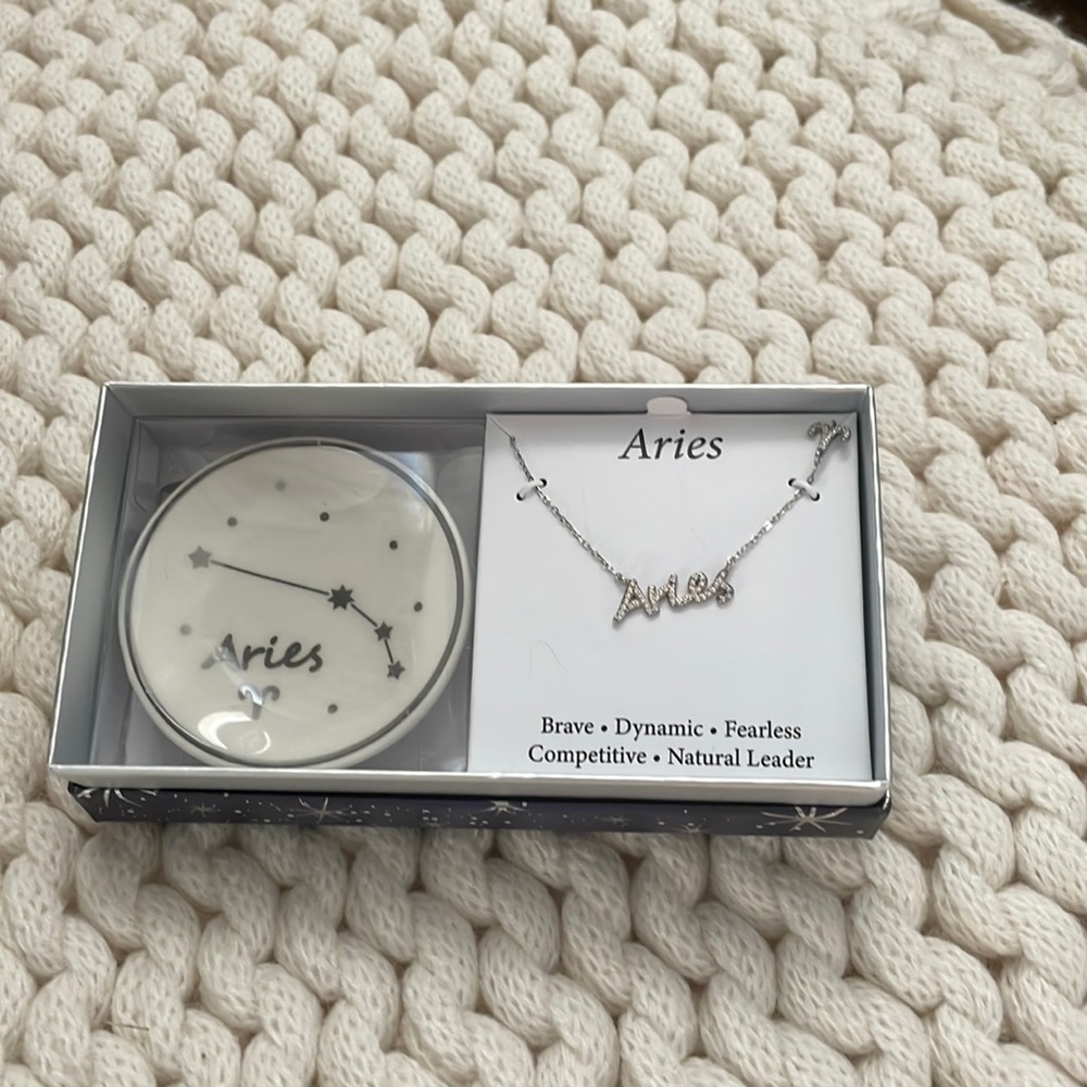 Aries necklace and plate